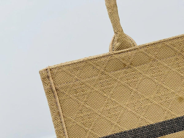 Dior Medium 36 Book Tote Natural Beige Cannage Canvas